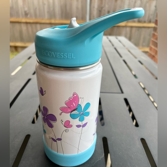 EcoVessel insulated water bottle butterflies and flowers - toddlers - Picture 2 of 6